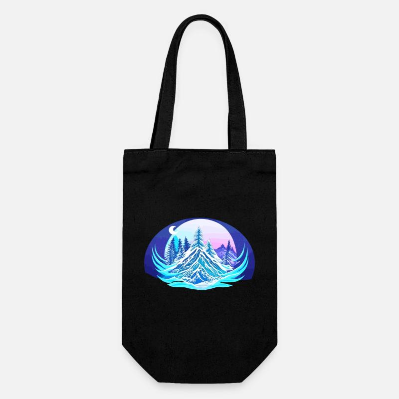 Winter night - Gift Bag for Bottles - black