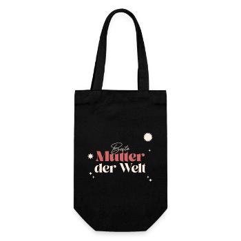 Beste Mutter der Welt-Muttertag - Geschenkbeutel für Flaschen - Schwarz - Vorne
