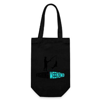 fishing weekend 002 - Gift Bag for Bottles - black - Front