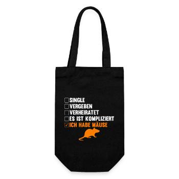 Es ist kompliziert ich habe Mäuse - Geschenkbeutel für Flaschen - Schwarz - Vorne