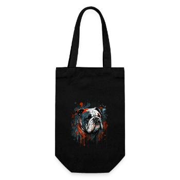Grumpy English Bulldog - Gift Bag for Bottles - black - Front
