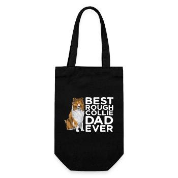 Langhaarcollie Rough Collie Hund - Geschenkbeutel für Flaschen - Schwarz - Vorne