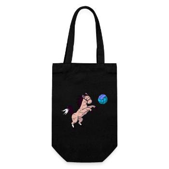 Süßes Pferd spielt Volleyball und Springt Grunge - Geschenkbeutel für Flaschen - Schwarz - Vorne