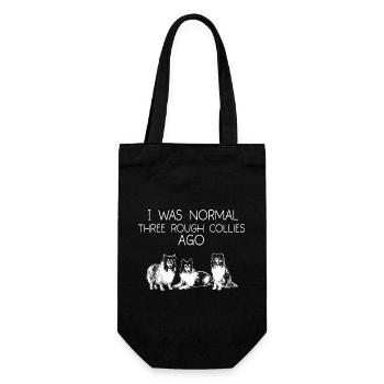 Langhaarcollie Rough Collie Hund - Geschenkbeutel für Flaschen - Schwarz - Vorne