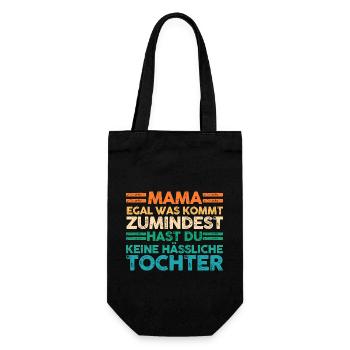 Tochter Muttertag Mutter Mama - Geschenkbeutel für Flaschen - Schwarz - Vorne