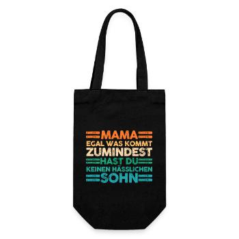 Sohn Muttertag Mutter Mama - Geschenkbeutel für Flaschen - Schwarz - Vorne