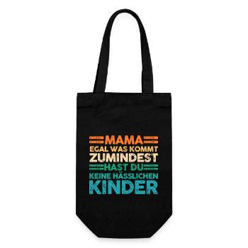 Muttertag Mutter Mama - Geschenkbeutel für Flaschen - Schwarz - Vorne
