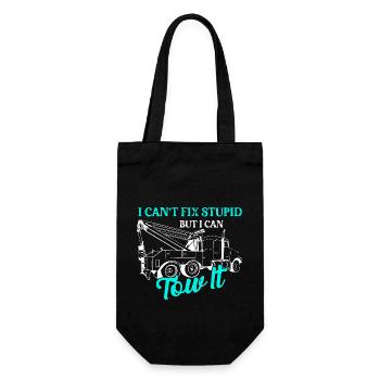 I Can't Fix Stupid But I Can Tow It Tow Trucker - Geschenkbeutel für Flaschen - Schwarz - Vorne