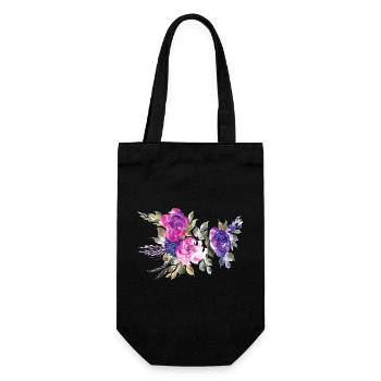 Flower Blume Pflanze - Geschenkbeutel für Flaschen - Schwarz - Vorne