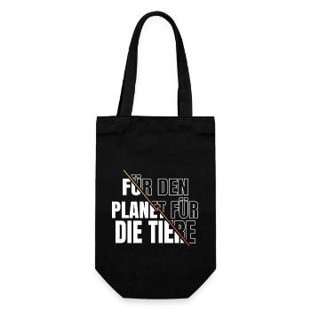 veganes essen statement spruch fleischlos - Geschenkbeutel für Flaschen - Schwarz - Vorne