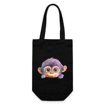 Monkey Drawing Watercolor - Gift Bag for Bottles - black - Front