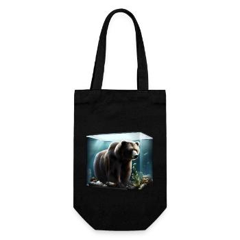 Bear in the aquarium - Gift Bag for Bottles - black - Front