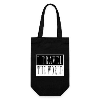 humor family holiday eat sleep travel repeat - Geschenkbeutel für Flaschen - Schwarz - Vorne