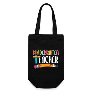 Back To School Kindergarten Teacher - Geschenkbeutel für Flaschen - Schwarz - Vorne