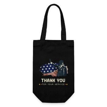 Thank You For Your Service Patriotic Veterans Day - Sac à bouteille - noir - Devant