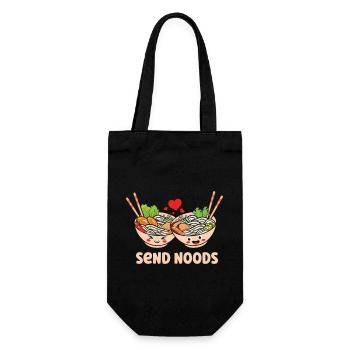 Noods Pho Suppe Kawaii Ramen - Geschenkbeutel für Flaschen - Schwarz - Vorne