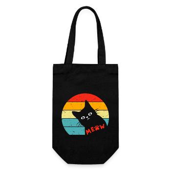 Retro Black Cat 3 - Gift Bag for Bottles - black - Front