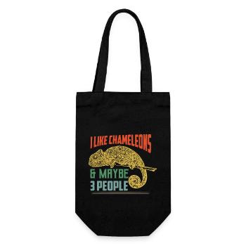 I Like Chameleons & Maybe 3 People Lizard Lover Re - Gift Bag for Bottles - black - Front