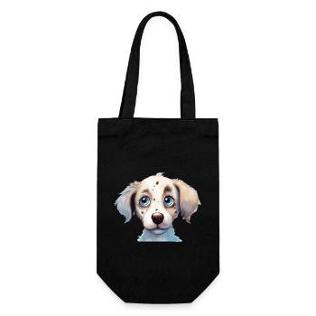 Hund Wasserfarben Zeichnung - Geschenkbeutel für Flaschen - Schwarz - Vorne
