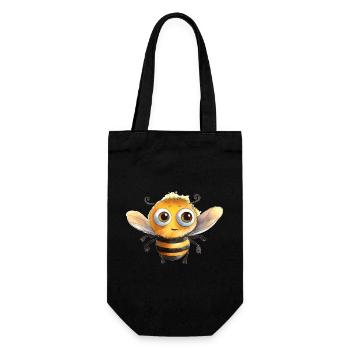 Hummel Wasserfarben Zeichnung - Geschenkbeutel für Flaschen - Schwarz - Vorne