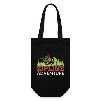Zipliner Zipline Hobby Seilrutschen Berge Spruch - Geschenkbeutel für Flaschen - Schwarz - Vorne