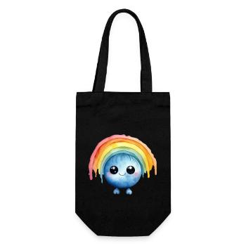 Regenbogen Wasserfarben Zeichnung - Geschenkbeutel für Flaschen - Schwarz - Vorne