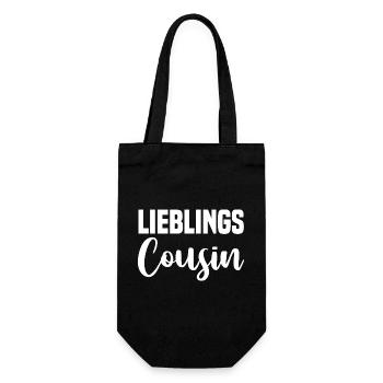 Lieblings Cousin - Geschenkbeutel für Flaschen - Schwarz - Vorne