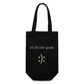 Ich fühl mich gerade - Geschenkbeutel für Flaschen - Schwarz - Vorne
