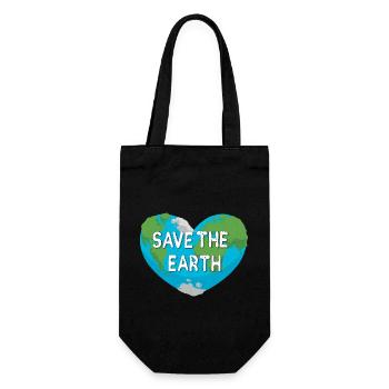 Save the Earth - Erde retten! - Geschenkbeutel für Flaschen - Schwarz - Vorne