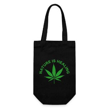 Nature is healing - Gift Bag for Bottles - black - Front