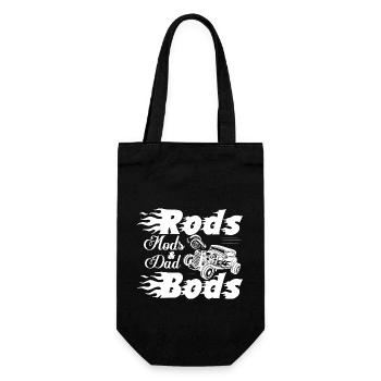 Rods Mods & Dad Bods Retro Classic Cars - Gift Bag for Bottles - black - Front