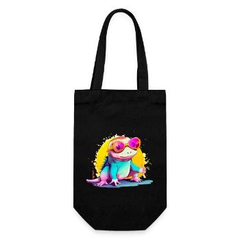 Mino the spectacled axolotl - Gift Bag for Bottles - black - Front
