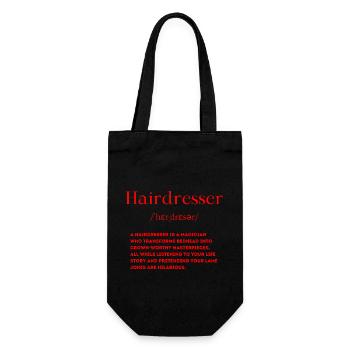 Friseur Definition Englisch - Geschenkbeutel für Flaschen - Schwarz - Vorne
