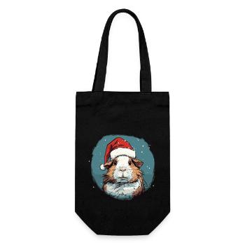 Cochon d’Inde avec chapeau de Père Noël - Sac à bouteille - noir - Devant