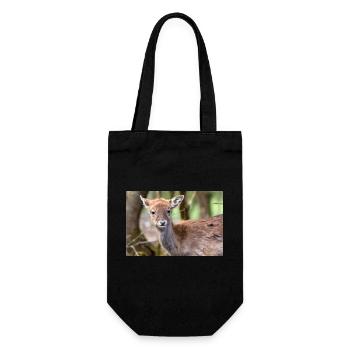 Fallow Deer (in german Damwild or Damhirsch) Dama - Gift Bag for Bottles - black - Front