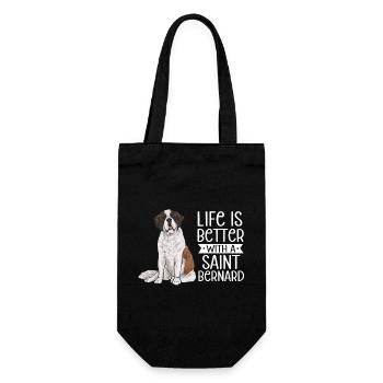 St. Bernard St. Bernard Dog Dog - Gift Bag for Bottles - black - Front