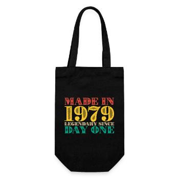 1979 legendär seit dem ersten Tag - Geschenkbeutel für Flaschen - Schwarz - Vorne