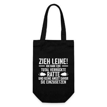 Nagetier Ratte Ratten - Geschenkbeutel für Flaschen - Schwarz - Vorne
