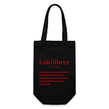 Lokführer Definition - Geschenkbeutel für Flaschen - Schwarz - Vorne