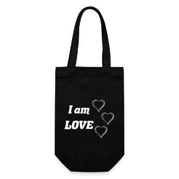Je suis Amour - Attitude positive - Sac à bouteille - noir - Devant