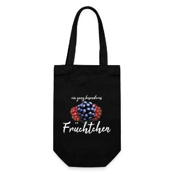 Früchtchen frech - Geschenkbeutel für Flaschen - Schwarz - Vorne