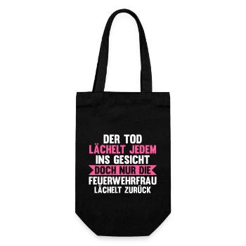 Feuerwehr Feuerwehrfrau - Geschenkbeutel für Flaschen - Schwarz - Vorne