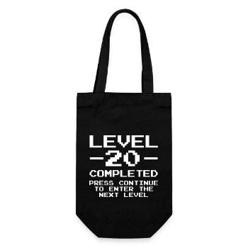 20 Birthday Gamer Level 20 complete Vintage - Gift Bag for Bottles - black - Front