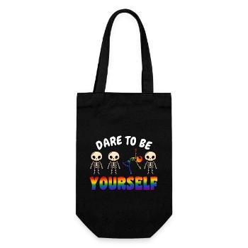 Dare to be yourself gay pride rainbow colors - Gift Bag for Bottles - black - Front
