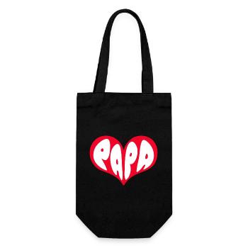 Heart daddy love Father's Day - Gift Bag for Bottles - black - Front