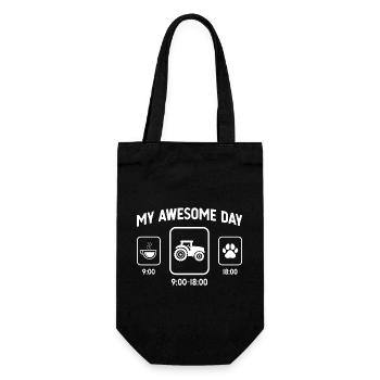 Mein toller Tag - Hundepfote - Traktor - - Geschenkbeutel für Flaschen - Schwarz - Vorne