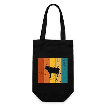 Vache cadeau Vintage - Sac à bouteille - noir - Devant
