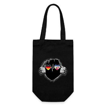 Deutschland und Mecklenburg-Vorpommern Flaggen - Geschenkbeutel für Flaschen - Schwarz - Vorne