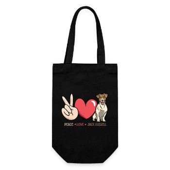 Jack Russell Terrier - Geschenkbeutel für Flaschen - Schwarz - Vorne