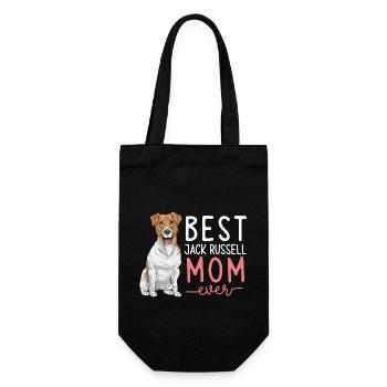 Jack Russell Terrier - Geschenkbeutel für Flaschen - Schwarz - Vorne